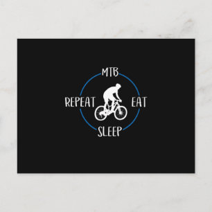 Postal Mtb Eat Sleep Repetir Regalos Bicicletas de Montañ
