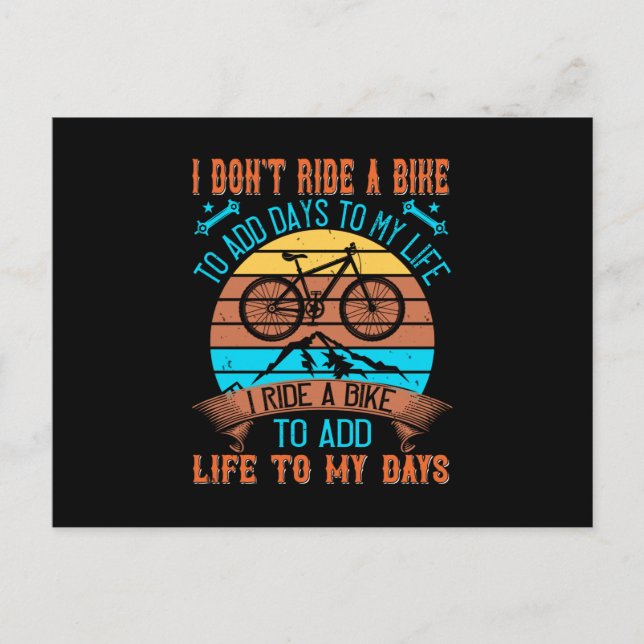 Postal MTB En Bicicleta Para Añadir Vida A Mis Días (Anverso)