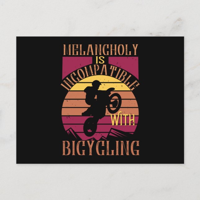 Postal MTB - La melancolía es incompatible (Anverso)