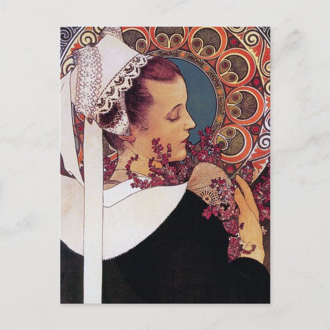 Postal mucha: Alphonse Mucha - Art Nouveau (Anverso)