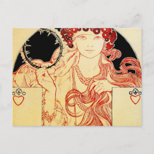 Postal Mucha ~ Chica del Poster de la Exposición de Brook