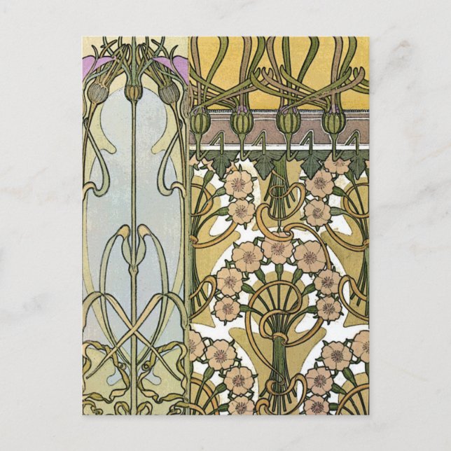 Postal Mucha - Decoraciones Art Nouveau 1901 (Anverso)