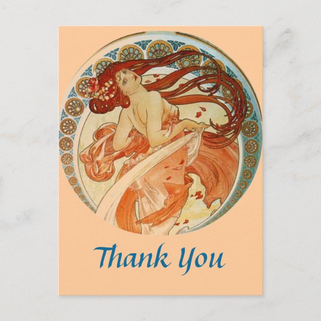 Postal Mucha Mujer Gracias Postcard (Anverso)