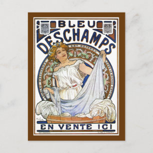 Postal Mucha - Nouveau - ¡¿Día de lavar?! - Bleu Deschamp
