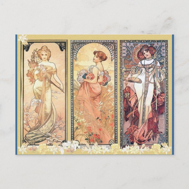Postal Mucha ~ Panel de tres (Anverso)