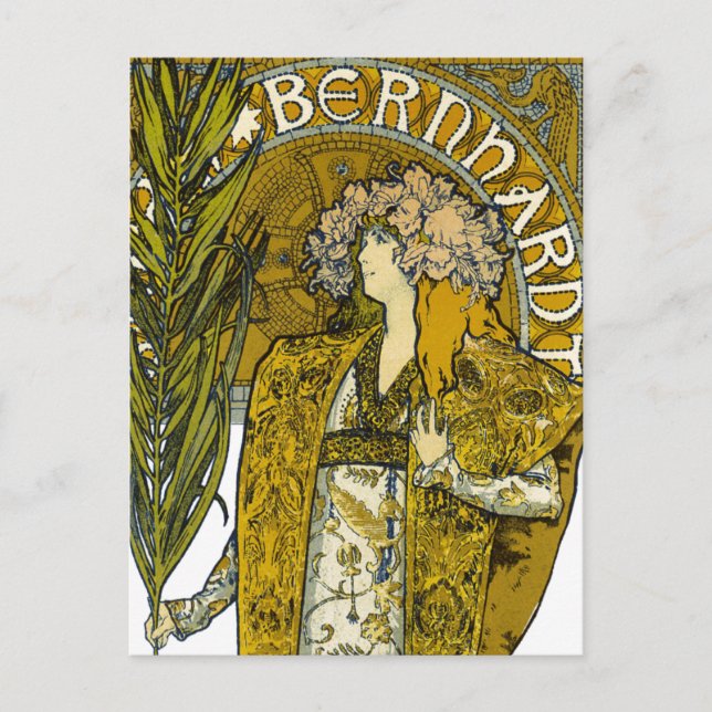 Postal Mucha - Sarah Bernhardt - Gismonda (Anverso)
