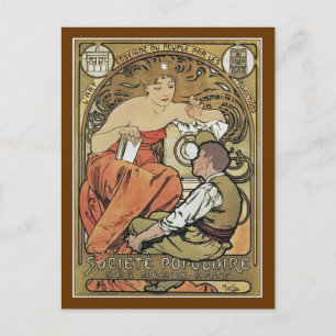 Postal Mucha - Societe Populaire des Beaux Arts