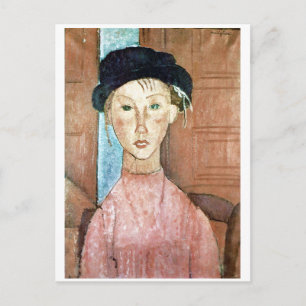 Postal Muchacha con sombrero, Modigliani