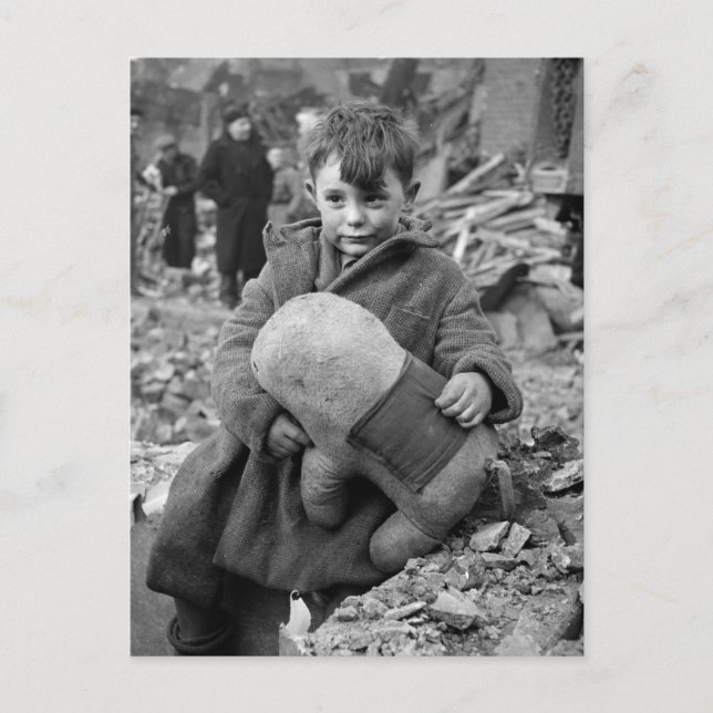 Postal Muchacho con el peluche, 1945 (Anverso)