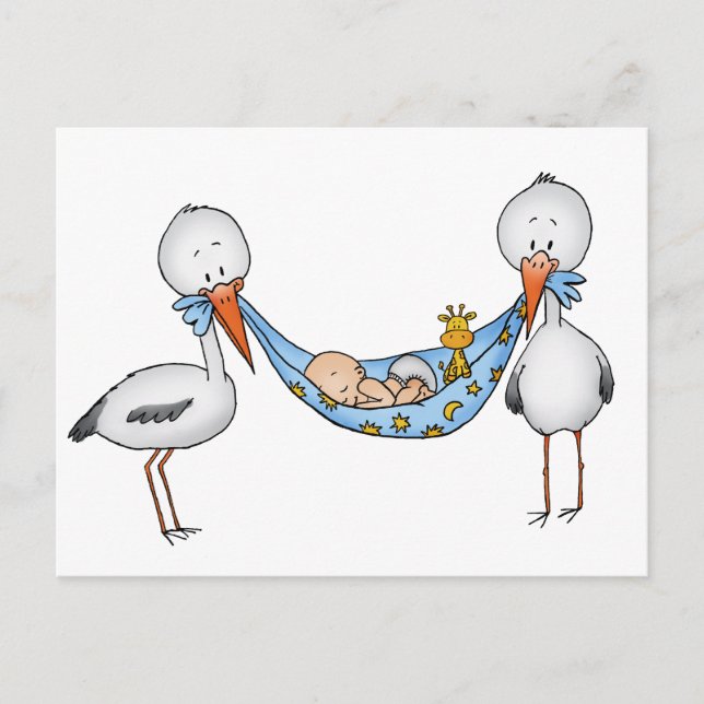 Postal Muchacho de recién nacido - regalo de Baby Shower (Anverso)