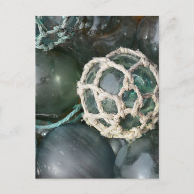 Postal Muchas carrozas de pesca de vidrio, Alaska (Anverso)