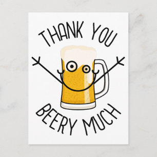 Postal Muchas Gracias Cervecero - Cara Tonta