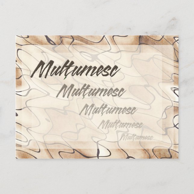 Postal Muchas gracias en rumano (Anverso)