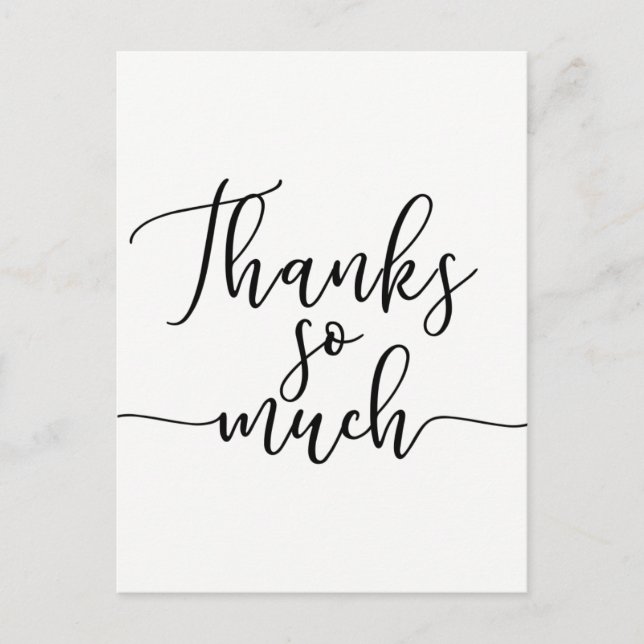 Postal Muchas gracias Gracias Tipo de letra moderna (Anverso)