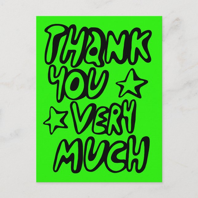 Postal MUCHAS GRACIAS Letras Burbuja Lima PERSONALIZADAS  (Anverso)