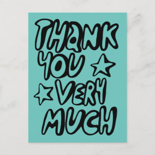 Postal MUCHAS GRACIAS Letras Burbuja Verde CUSTOM  