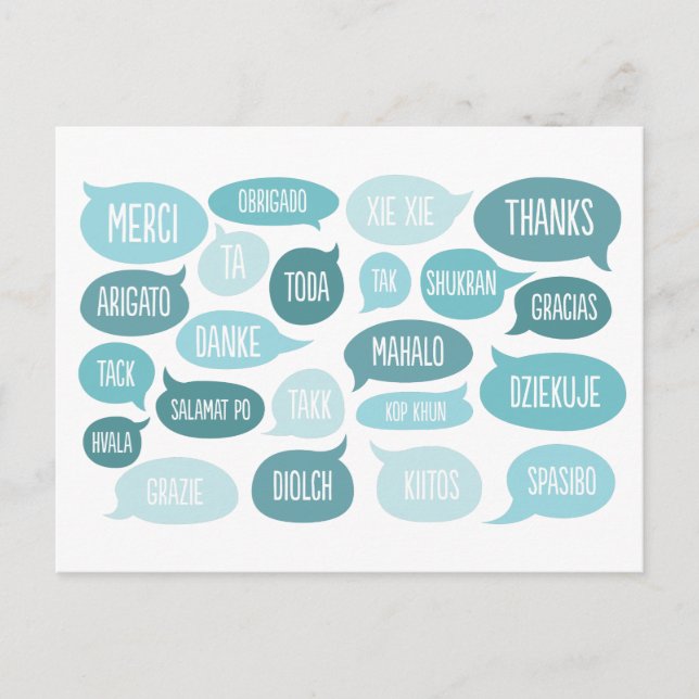 Postal Muchas gracias Personalizable Gracias Postcard (Anverso)