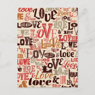 Postal Mucho amor vintage