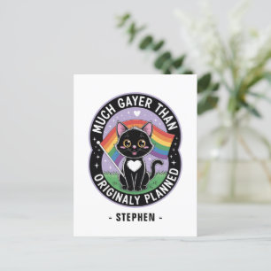 Postal Mucho Gayer - Gracioso gato negro lindo orgullo LG