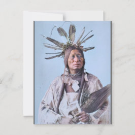 Postal Muchos Cuernos. Sioux Man. (alrededor de 1890)