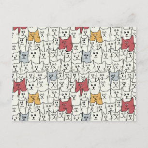 Postal Muchos gatos graciosos