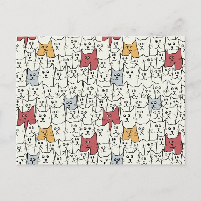 Postal Muchos gatos graciosos (Anverso)
