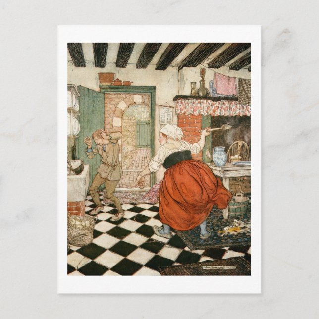 Postal Muchos son los golpes que recibió (Anverso)