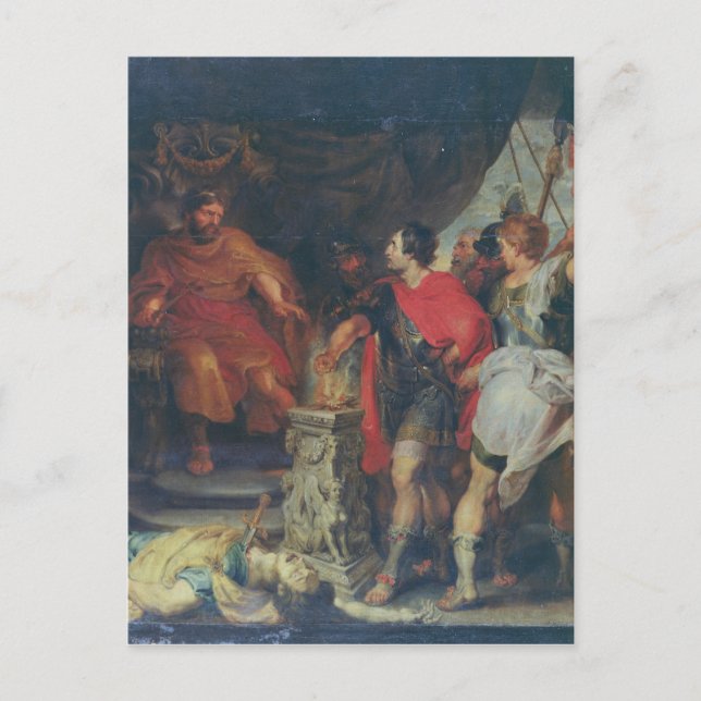 Postal Mucius Scaevola antes Lars Porsena, c.1618-20 (Anverso)