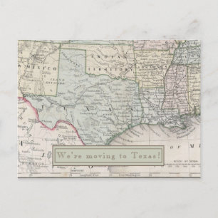 Postal Mudarse a... Mapa Vintage de Ciudad / Estado Perso