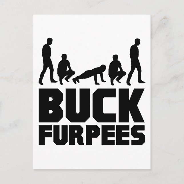 Postal Muebles de buck — Gimnasio de Burpees (Anverso)