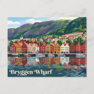 Postal Muelle Bryggen Noruega
