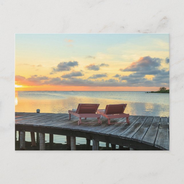 Postal Muelle con vista al océano, Belice (Anverso)