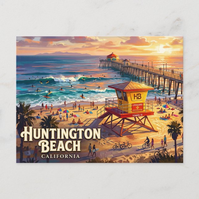 Postal Muelle de Huntington Beach EE. UU. (Anverso)