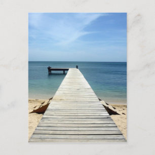 Postal muelle de madera de roatán