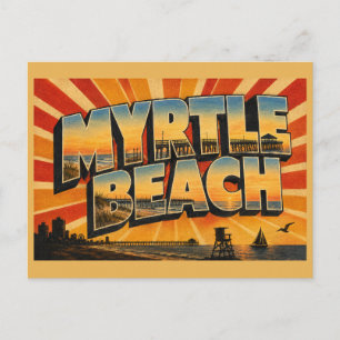 Postal Muelle de Myrtle Beach SC Arte de la Costa Oceánic