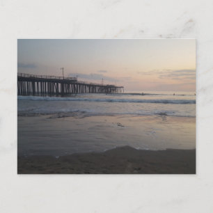 Postal Muelle de Pismo Beach al atardecer