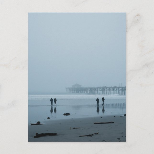 Postal Muelle de Pismo Beach en Niebla (Anverso)