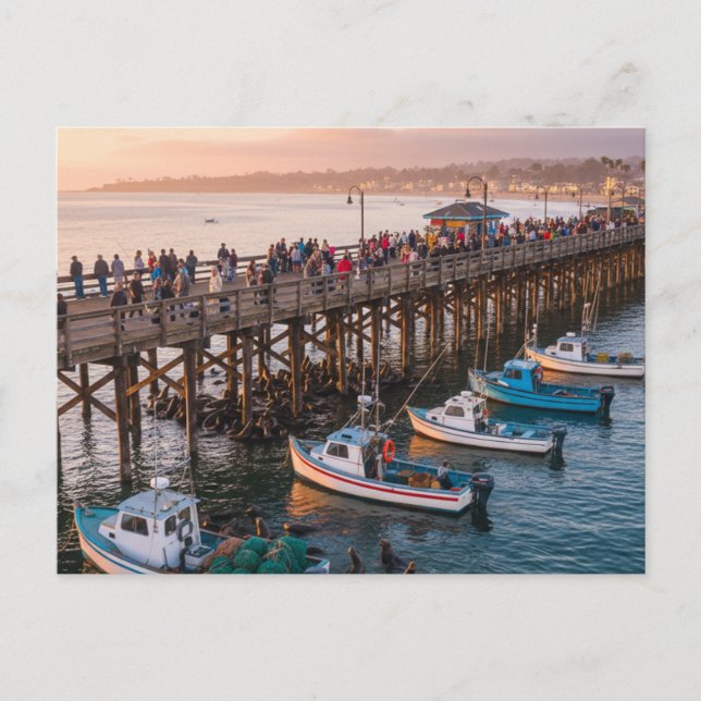 Postal Muelle de Santa Cruz California (Anverso)