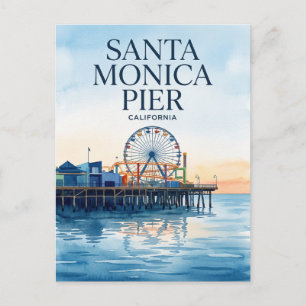 Postal Muelle de Santa Mónica California