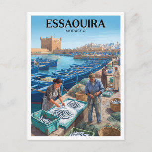 Postal Muelle del Mercado de Pescado de Essaouira Marruec