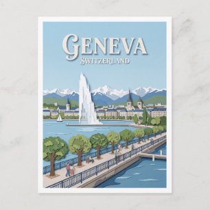 Postal Muelle Gustave-Ador Ginebra Suiza