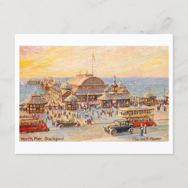 Postal Muelle Norte antiguo, Blackpool (Anverso)