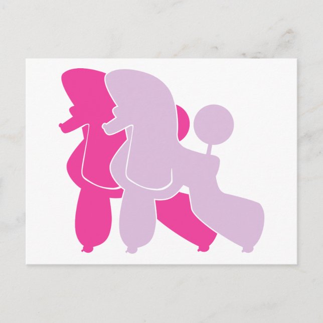 Postal Muera pinken Pudel (Anverso)