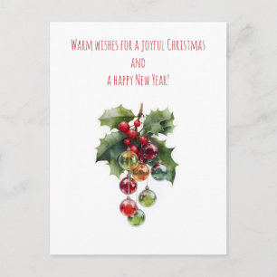 Postal Muérdago festivo vintage Navidad Fiesta 
