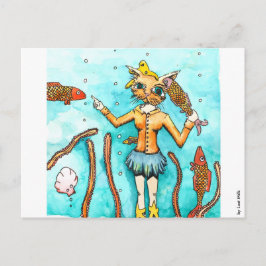 Postal ¡Muere Katzen-Frau liebt saubere Ohren!