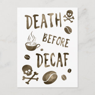 Postal muerte antes de decaf bokeh