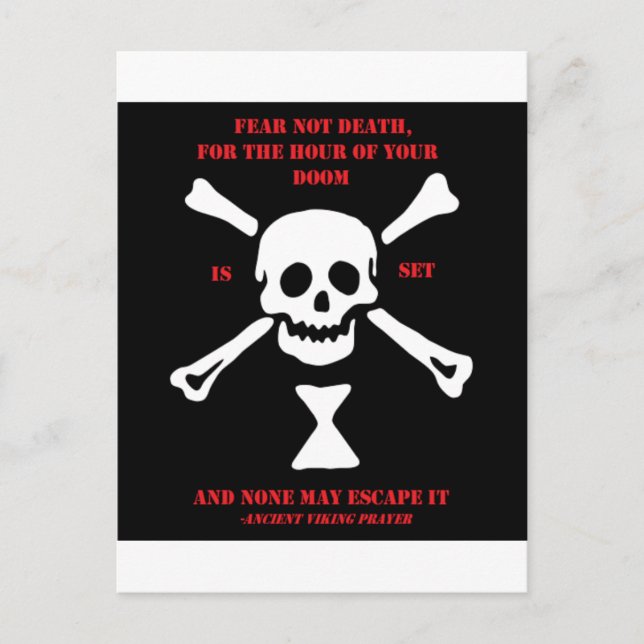 Postal Muerte antigua del miedo del rezo de Viking… no (Anverso)