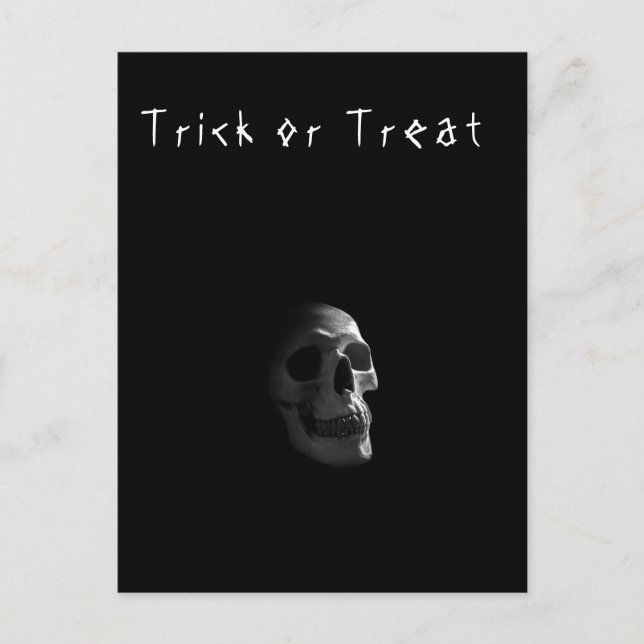 Postal Muerte de Gótico de horror de cráneo gótico (Anverso)