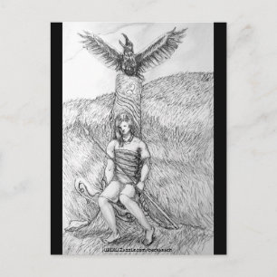 Postal Muerte del Cu Chulainn, postal,