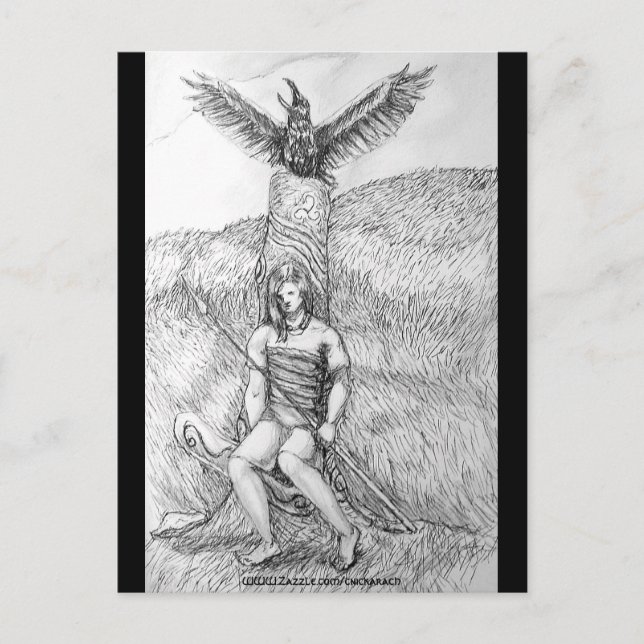 Postal Muerte del Cu Chulainn, postal, (Anverso)